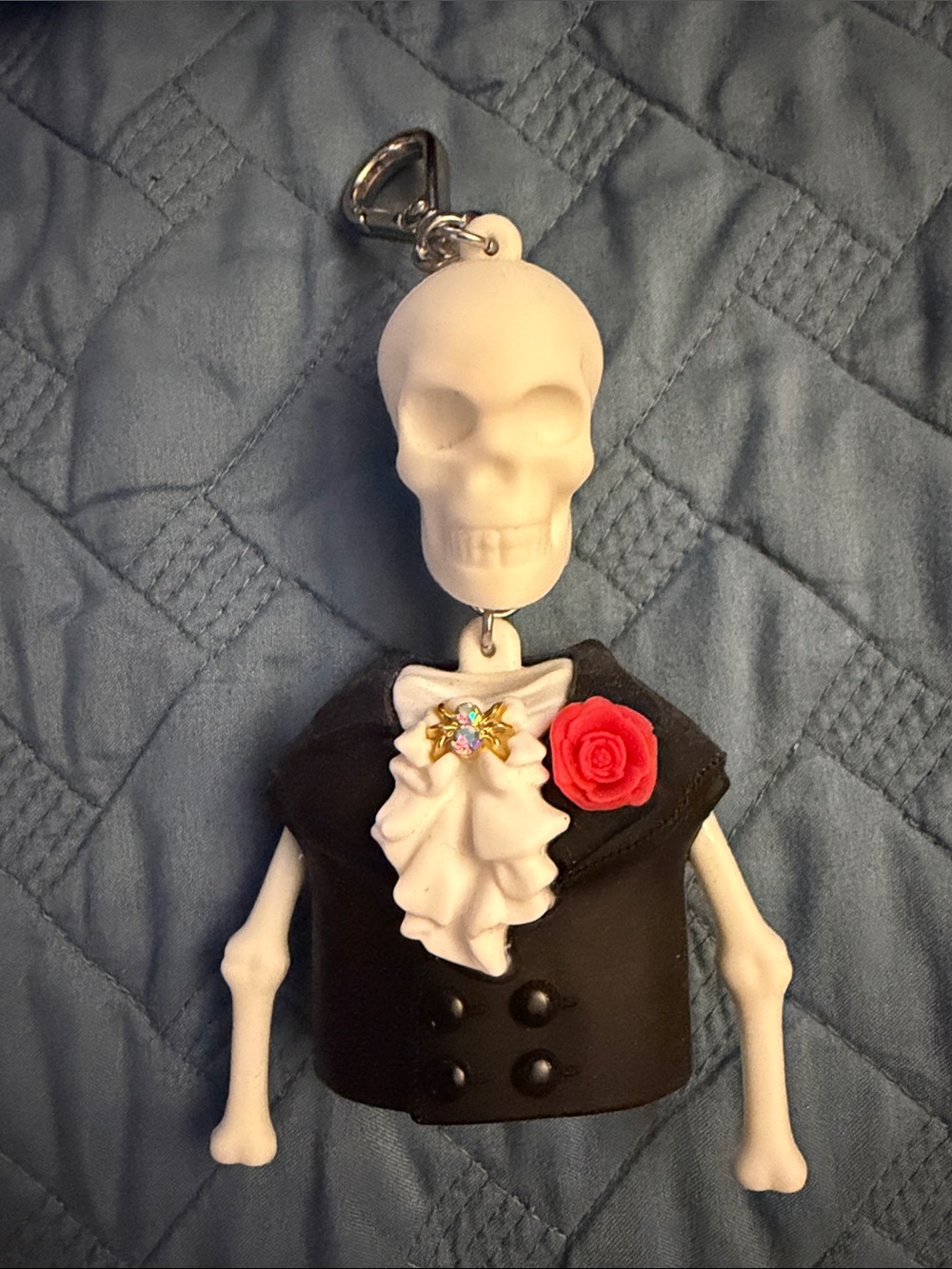 Bath & Body Works Black, White & Red Skeleton Keychain Sanitizer Holder